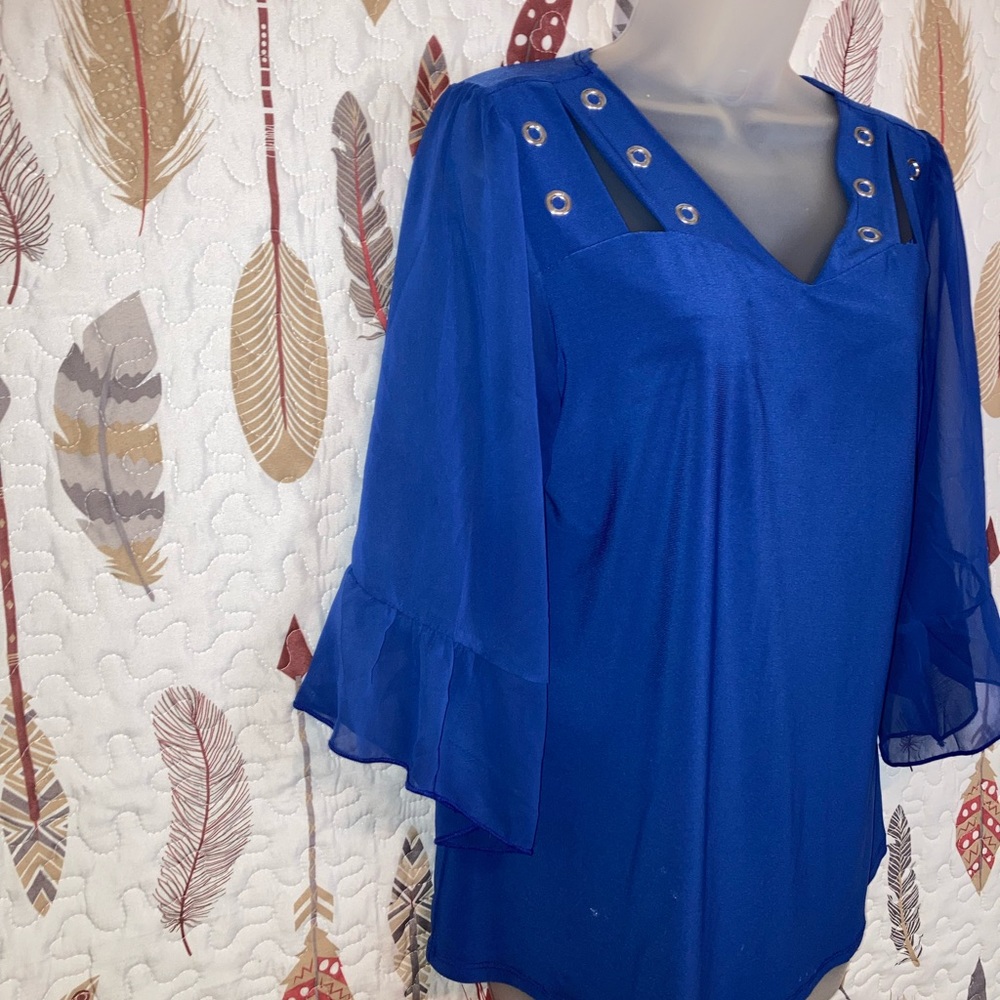 Adele & May Caged blouse Lg - Picture 6 of 11